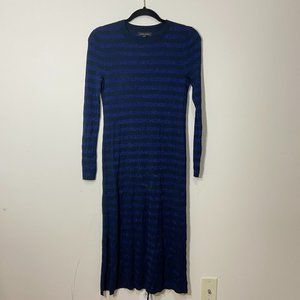 NWT Banana Republic Striped Blue and Black Long Sleeve Dress